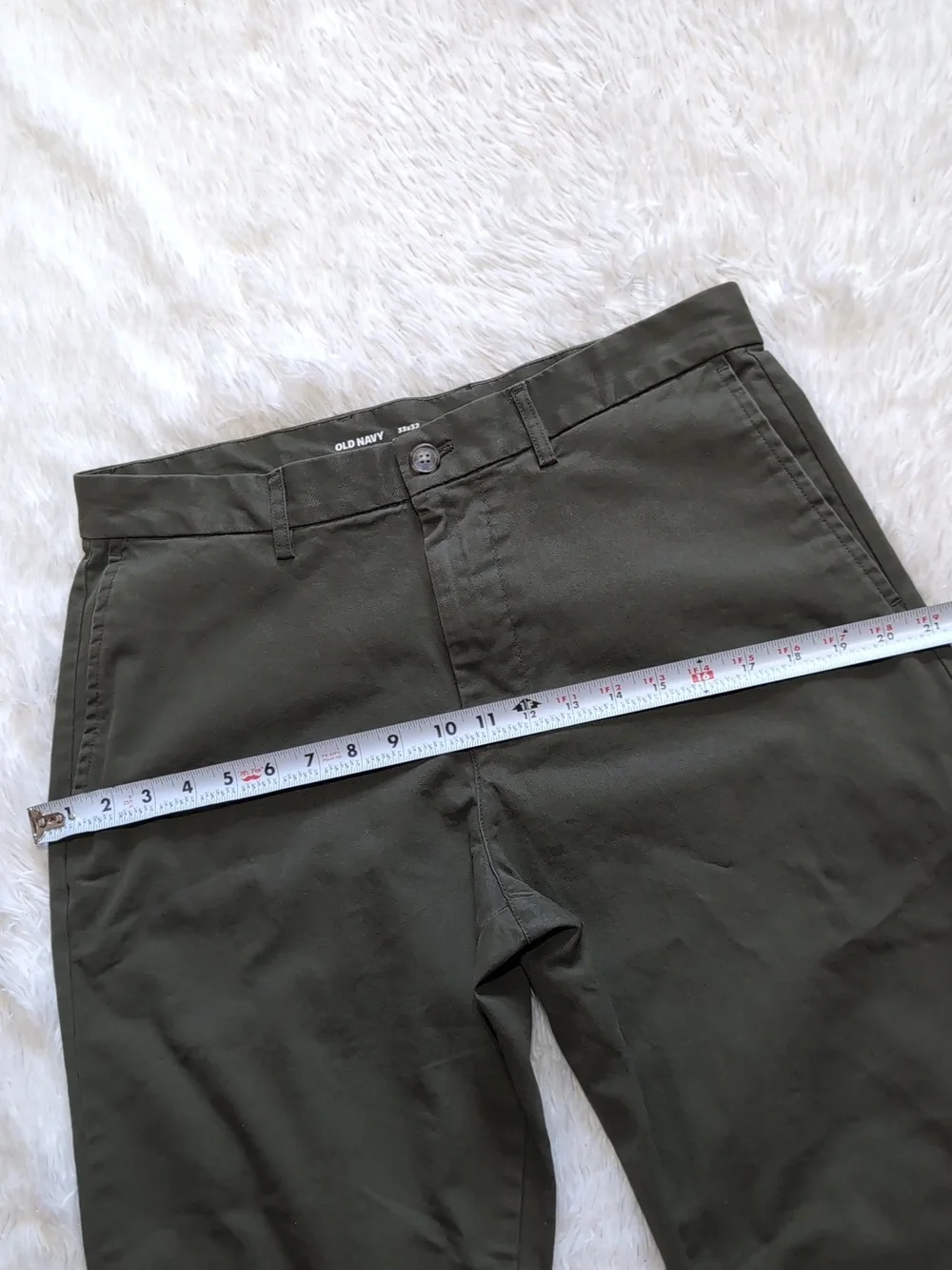 Old Navy Olive Green Loose Taper Built-In Flex Chino Ankle Pants Size 33x32 - Picture 13 of 15